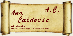 Ana Ćaldović vizit kartica